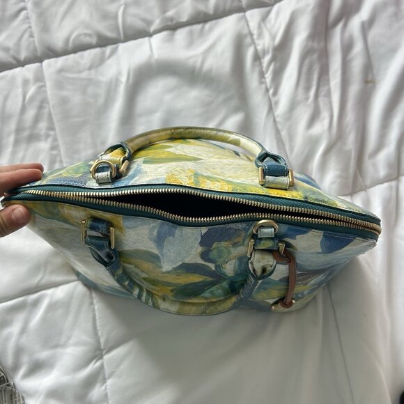 Brahmin Aspen Shoulder Bag Fuji Blue Yellow Flower Bag - Picture 12 of 16
